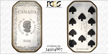 2009 $15 Ten of Spades Colorized PR68DCAM