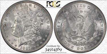 1887 $1 MS62