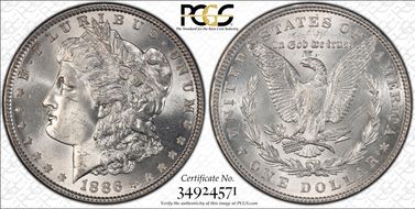 1886 $1 MS64