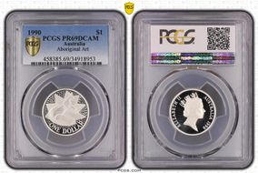 1990 $1 Aboriginal Art Ag PR69DCAM
