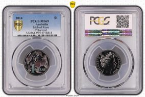 2014 $1 Mob of Roos AlBr Colorized MS69