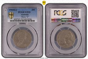 1966(L) 20C Wavy "2" VF25