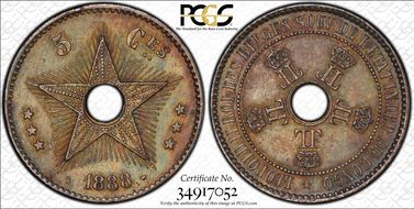 1888 5C AU58BN