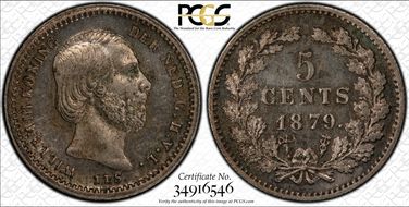 1879 5C KM-91  Ag MS64