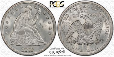 1872 $1 MS64