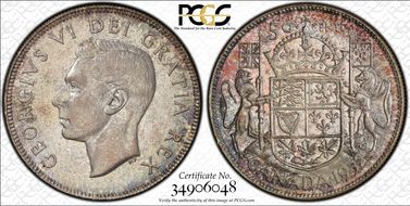 1952 50C Narrow Date MS65