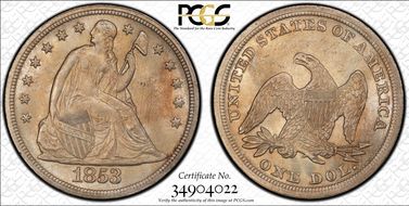1853 $1 MS63
