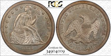1859-S $1 MS62