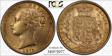 1873-S Sov S-3855 Shield MS62