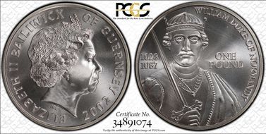 2002 £1 KM-142 MS68