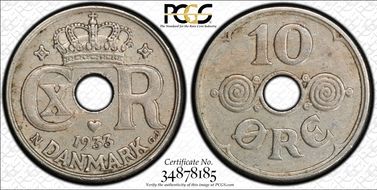 1933 N GJ 10 Øre AU53