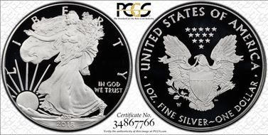 2018-W $1 Silver Eagle First Strike PR70DCAM
