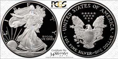 2002-W $1 Silver Eagle PR69DCAM