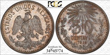 1913-M 50C KM-445  Ag MS62