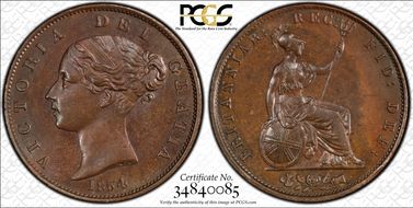 1854 1/2D S-3949 MS64+ BN