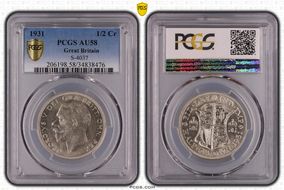 1931 1/2 Cr S-4037 AU58