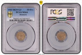 1921 HCN GJ 10 Øre MS64