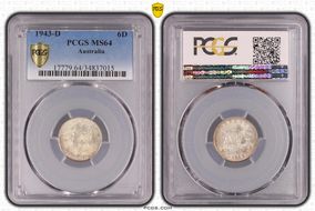 1943-D 6D KM-38  Ag MS64