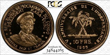 1965 10 Fr Independence Gold PR66DCAM