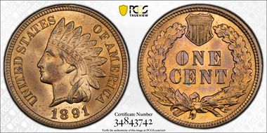 1891 1C MS65RB
