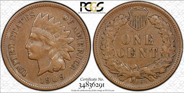 1909-S 1C Indian XF40BN