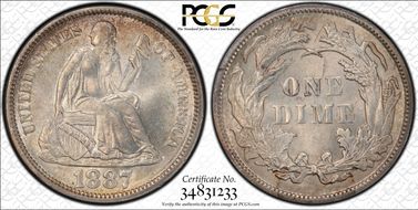 1887 10C MS65