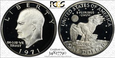 1971-S $1 Silver PR70DCAM