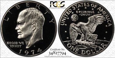 1974-S $1 Clad PR70DCAM