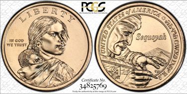 2017-D $1 Native American, Position A MS66