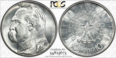 1939(w) 10 Zl KM-29  Ag MS63