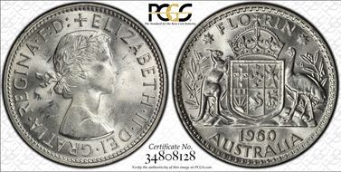 1960(m) Florin MS63