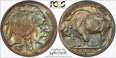 1938-D/S 5C Buffalo MS67+