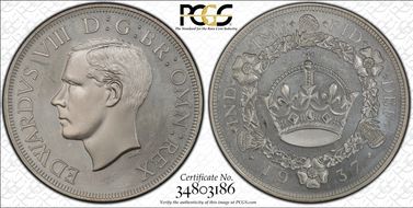 "1937" Crown FC19e PE Edward VIII Fantasy Ag PR66CAM