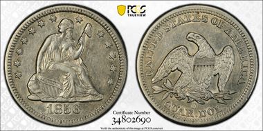 1856-O 25C AU53