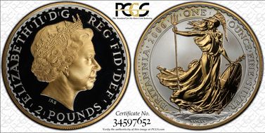 2006 £2 S-BF2A Britannia Standing Gilt PR68DCAM