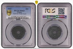 1943 20C Gad-321 Poids lourd MS63