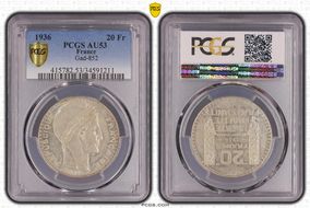 1936 20 Fr Gad-852 F-400 AU53