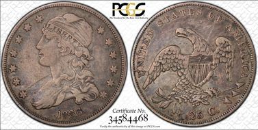 1836 25C Browning 4 VF25