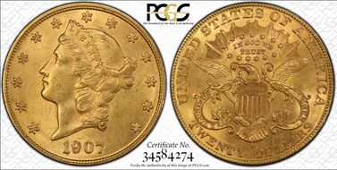 1907-D $20 MS61