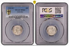 1943-D 6D KM-38  Ag MS64