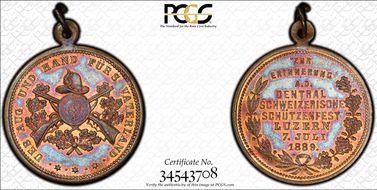 1889 Medal Luzern R-874a Bronze MS65RB