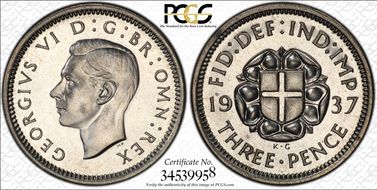 1937 3D S-4085 Silver Shield on Rose PR67