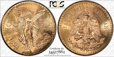 1946 50 Peso KM-481  Au MS66