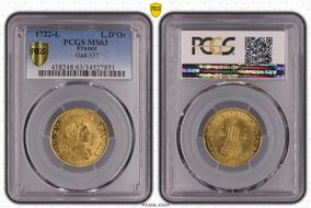 1722-L L.D'Or Gad-337 Flan neuf MS63