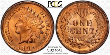 1893 1C MS66RD