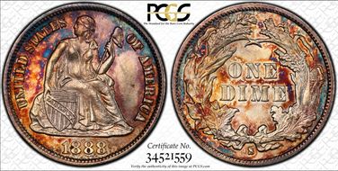 1888-S 10C MS64