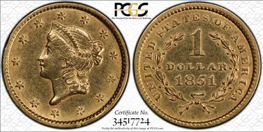 1851 G$1 AU53