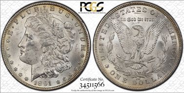 1891-CC $1 MS62