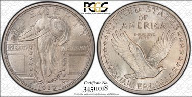 1917-D 25C Type 1 MS65FH