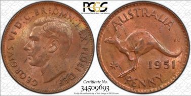 1951 Y. (p) 1D MS63RB